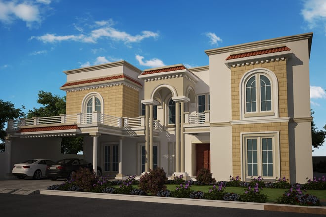 I will design 3d model exterior and render images of a building