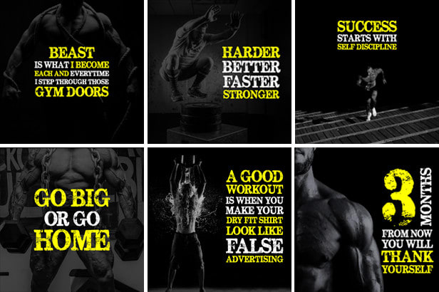 I will design 60 fitness quotes with your logo in 24h