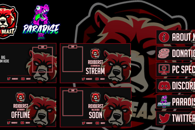 I will design a cool twitch overlay stream pack