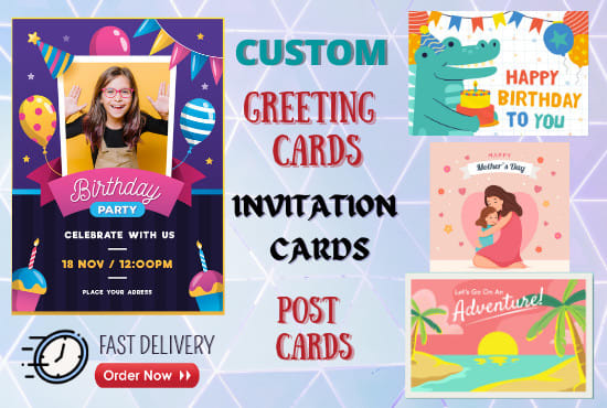 I will design a customized greeting card, invitation card or a post card for any event