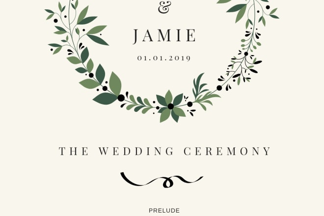 I will design a personalized wedding invitation package