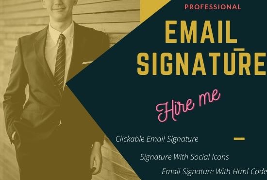I will design a professional clickable email signature with HTML code