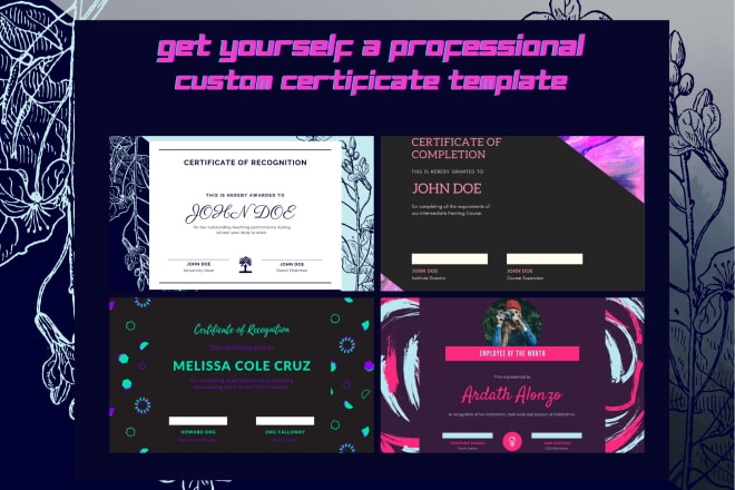 I will design a professional custom certificate template