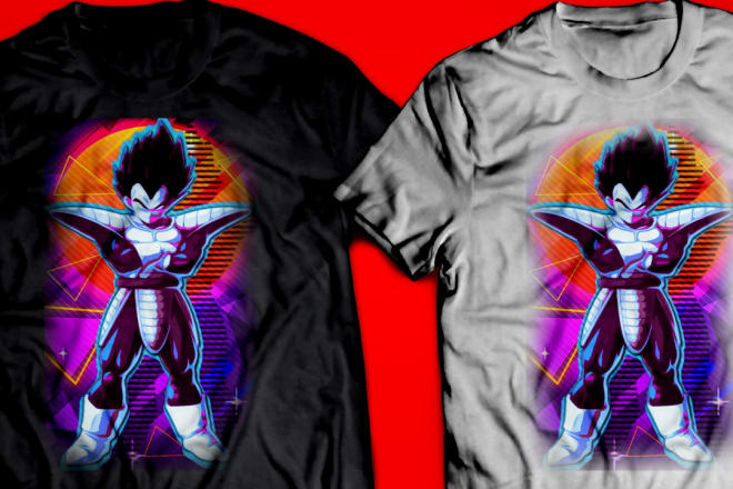 I will design a retro or vintage anime t shirt design within 24hrs