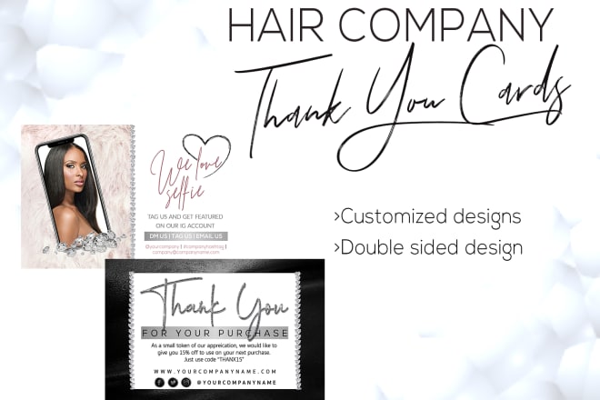 I will design a thank you card for your hair or beauty company