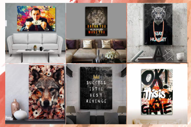I will design amazing canvas wall art designs and mockups