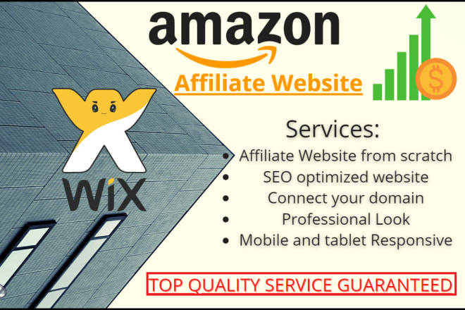I will design amazon affiliate wix website, amazon affiliate website, affiliate website