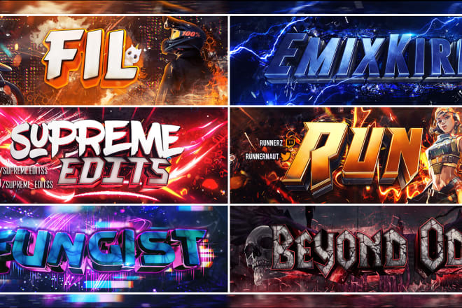 I will design an eye catching banner for youtube, twitter, twitch
