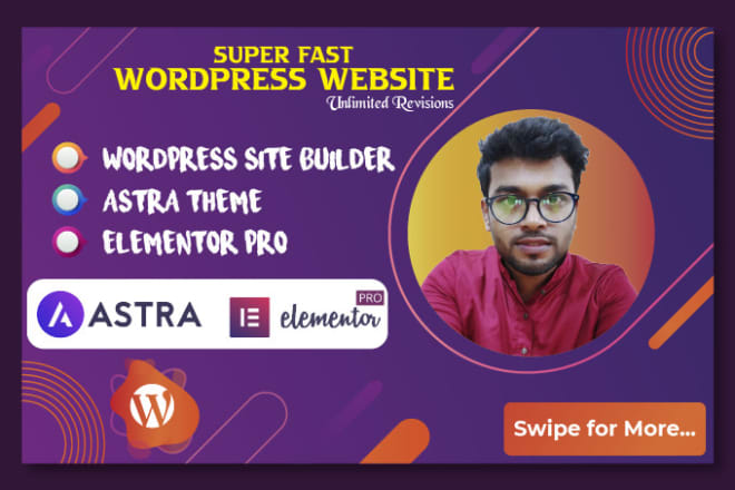 I will design and customize wordpress website using astra and elementor