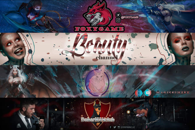 I will design awesome banner for youtube, twitch or twitter gaming or any style