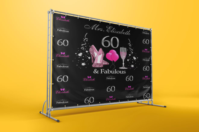 I will design backdrop, yard sign, billboard, outdoor, vinyl banner, step and repeat