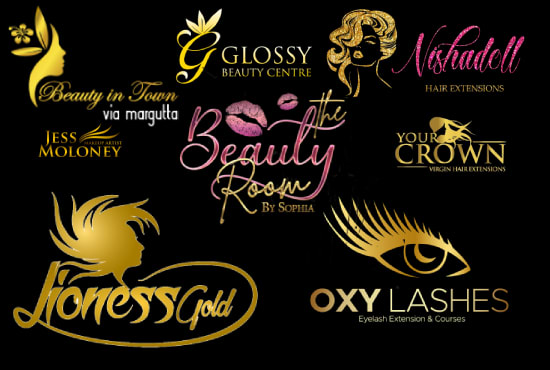 I will design beauty salon,eyelashes,hair,glitter logo