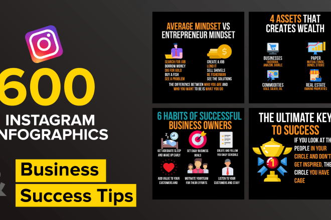 I will design business success tip instagram infographics