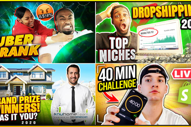 I will design catchy clickbait youtube thumbnails