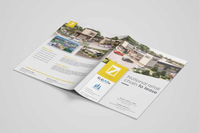 I will design clean commercial real estate flyer brochure catalog
