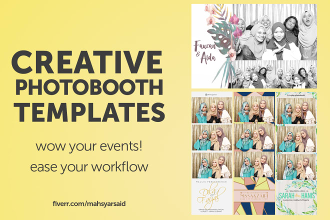 I will design creative photo booth template and free flatlay mockup