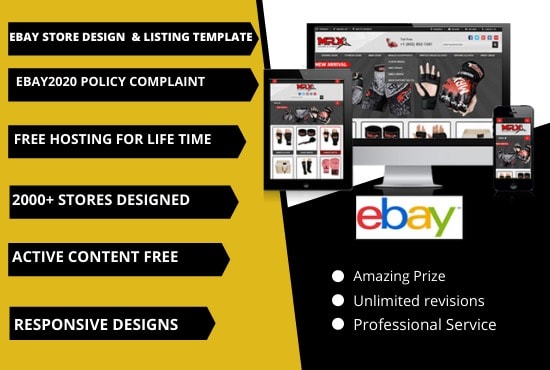 I will design custom ebay store and responsive listing templates