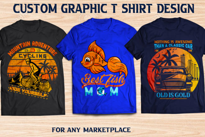 I will design custom graphics and bulk t shirt for your pod business
