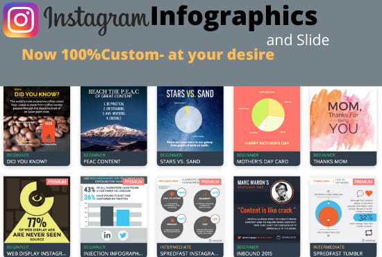I will design custom instagram infographic and slide maker