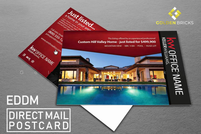 I will design eddm postcard, real estate postcard, direct mail eddm postcard design
