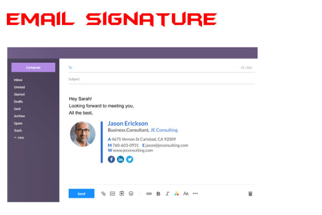 I will design email signature of quality of business level