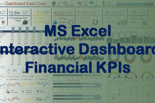 I will design excel dashboard with financial kpis