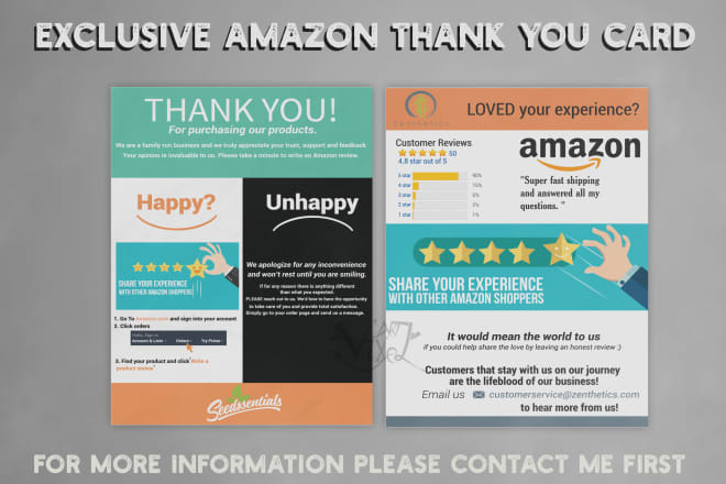 I will design exclusive amazon thank you card