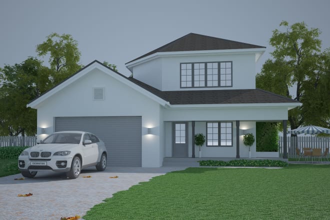 I will design exterior 3d home rendering,landscape house render