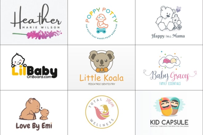 I will design eye catching kids,baby shop logo and baby product design