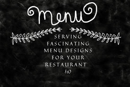 I will design fascinating restaurant menus