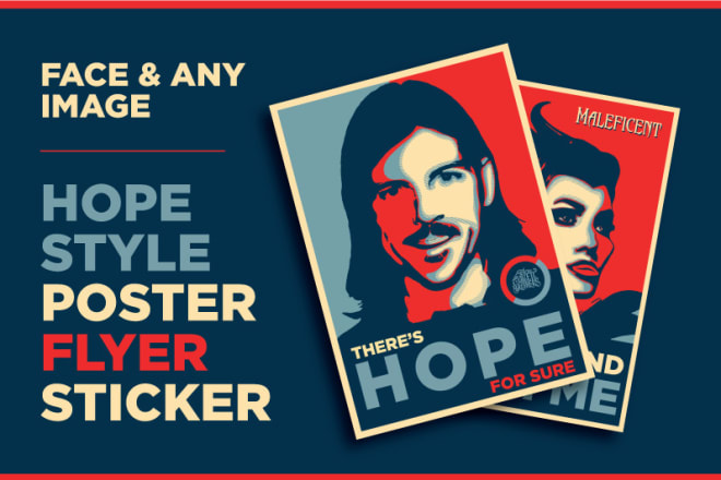 I will design hope style portrait poster sticker for your face