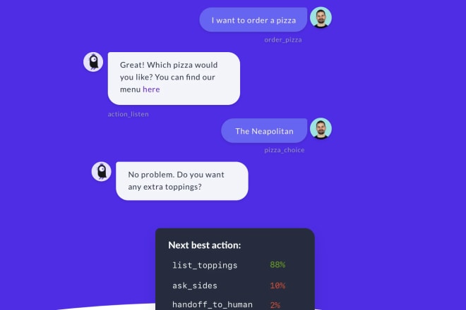 I will design intelligent assistant ai based chatbot and integrate it to the website