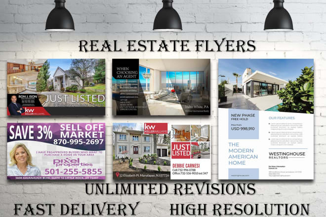 I will design just list sold open house real estate flyer
