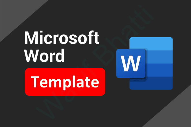 I will design microsoft ms word document template