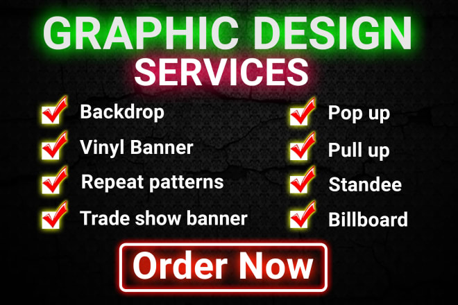 I will design modern backdrop, repeat, trade show, billboard in 2 h