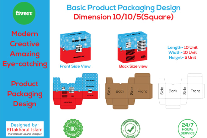 I will design modern creative amazing label, a gift box, and product packaging design