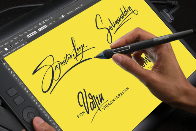 I will design modern hand drawn digital signature business logo