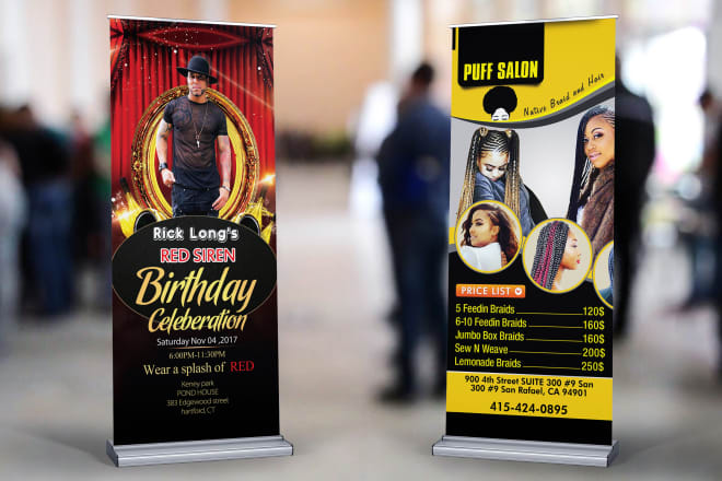 I will design modern roll up banner, retractable banner or standee