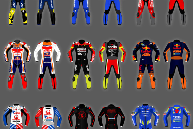 I will design motorcycle racing suit, jacket and go kart suit