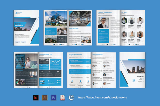 I will design multi page brochure, company profile, annual report