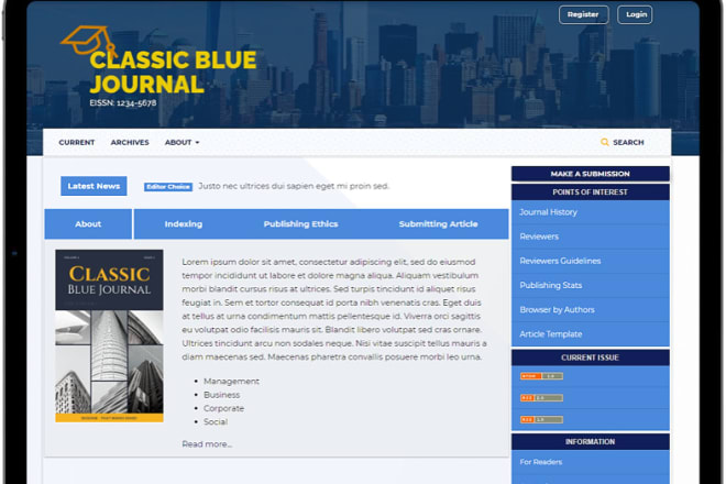 I will design open journal system theme