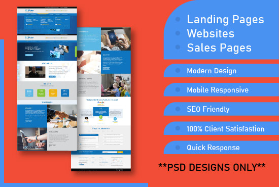 I will design photshop landing page or PSD website design