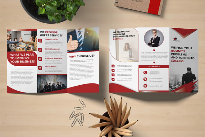 I will design professional bifold or trifold brochure,corporate,real estate brochure