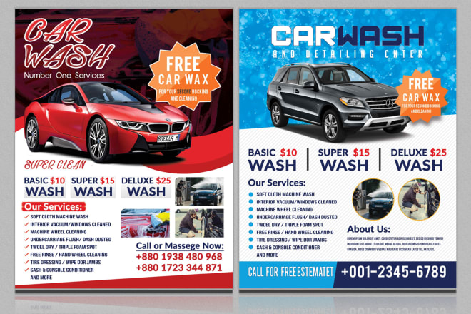 I will design professional car wash flyer, poster and price list