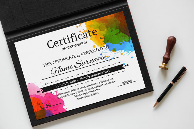 I will design professional certificate, diploma certificate, award certificate design