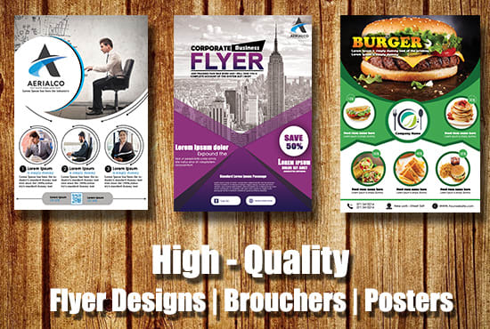 I will design professional flyers,brochures and posters for you