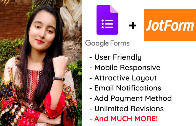 I will design professional google forms and jotform survey