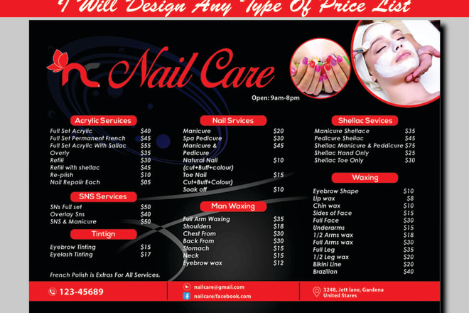 I will design professional price list or rate list