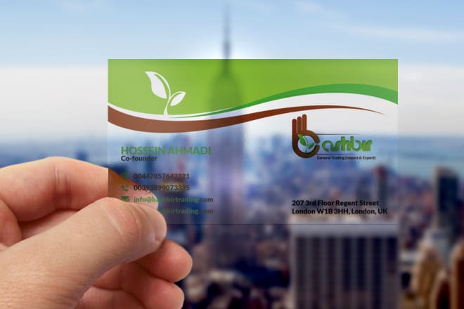 I will design professional transparent business card