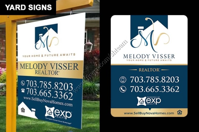 I will design professional yard sign or lawn sign or real estate yard sign